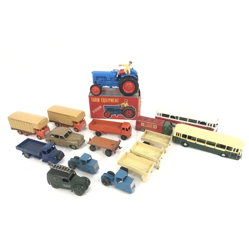 193 - A Collection of Playworn Diecast. Including Budgie. Dinky. And a Boxed Cresent Toys tractor