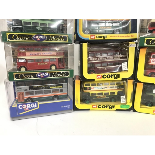 199 - A Collection of Boxed Corgi Buses.