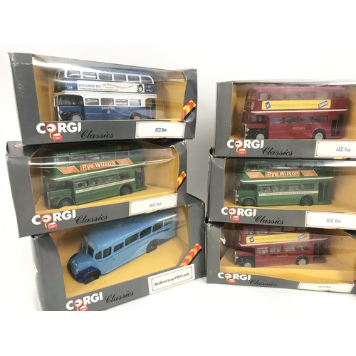 199 - A Collection of Boxed Corgi Buses.