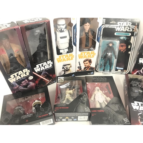 2 - A Box Containing Boxed Modern Star Wars Figures and Others.