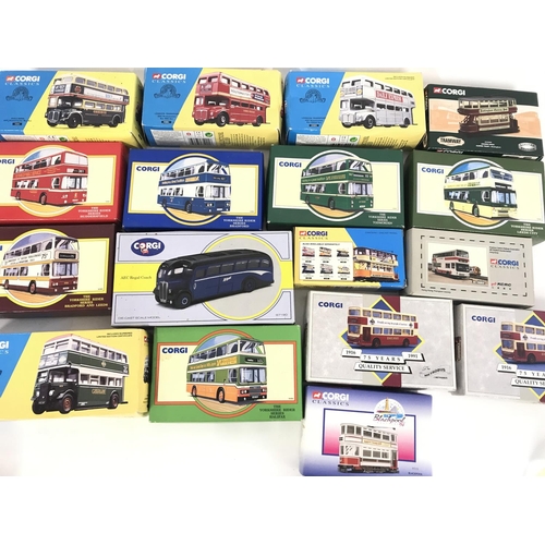 202 - A Collection of Boxed Corgi Classic Buses.