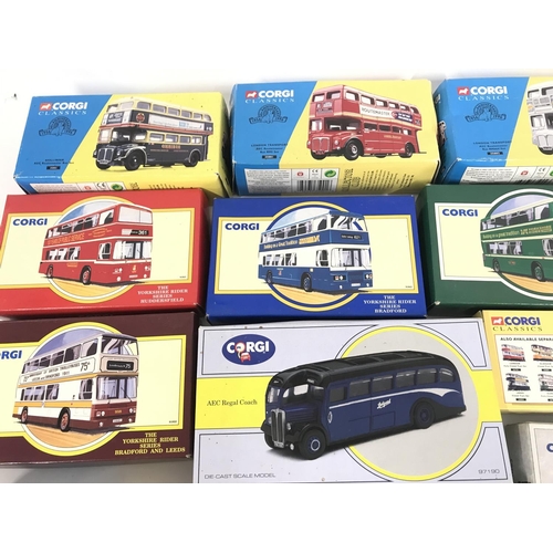 202 - A Collection of Boxed Corgi Classic Buses.