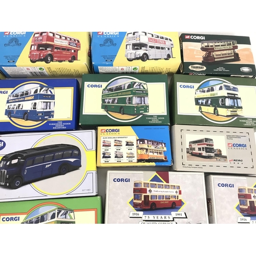 202 - A Collection of Boxed Corgi Classic Buses.