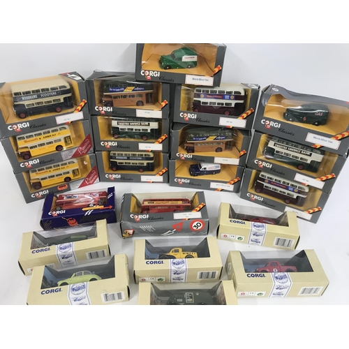 205 - A Collection of Boxed Corgi Classics. Mostly Buses.