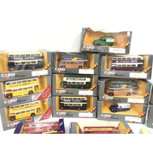 205 - A Collection of Boxed Corgi Classics. Mostly Buses.