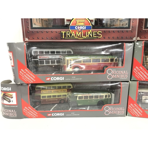 214 - A Collection of Boxed Corgi Original Omnibus and Corgi Tramlines.