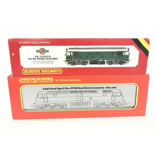 216 - A Boxed Hornby 00 Gauge B.R. Class 25 Diesel #R.072 and a Brush Type 4 Diesel Electric Locomotive #R... 