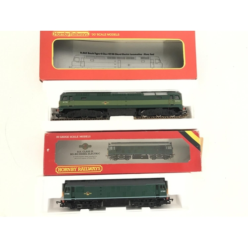 216 - A Boxed Hornby 00 Gauge B.R. Class 25 Diesel #R.072 and a Brush Type 4 Diesel Electric Locomotive #R... 