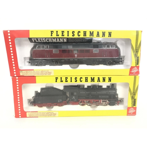 229 - 2 Boxed Fleishmann H0 Gauge Locomotives.