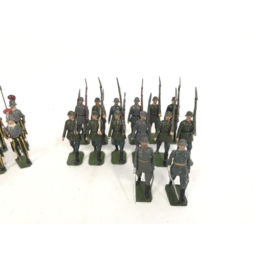 258 - A Collection of Vintage Britains Soldiers.16 Swiss Vatican Guards with Officer and 12 WW2 German Inf... 