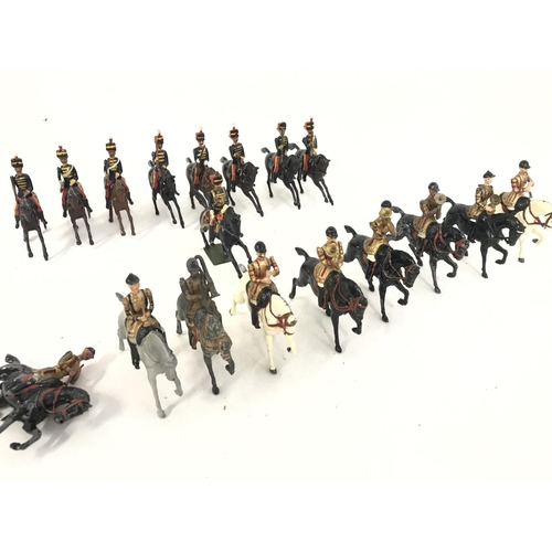 260 - A Collection of Various Mounted Britains. Including Hussars. And life Guards.(2).