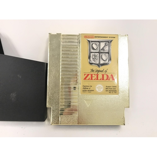 265 - A Nintendo Entertainment System Legend of Zelda Gold Cartridge game. With Sleeve.