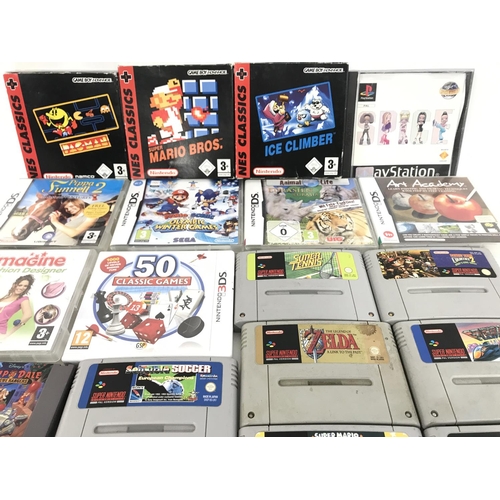 269 - A Collection of Various Game Cartridges. For Nintendo DS. NES. super NES. Etc.