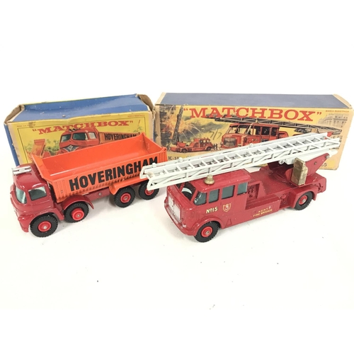 278 - A Boxed Matchbox 8-Wheel Tipper Truck #K-1 and a King Size Merryweather Fire Engine #K-15.