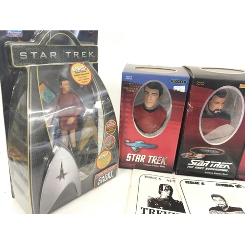 28 - A STAR TREK collection of 3 busts..2 figures and a large bag full of magazines and books. (2)