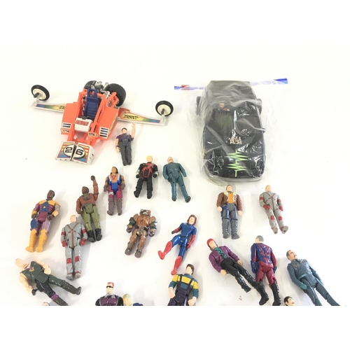 31 - A collection of vintage Mask figures and vehicles