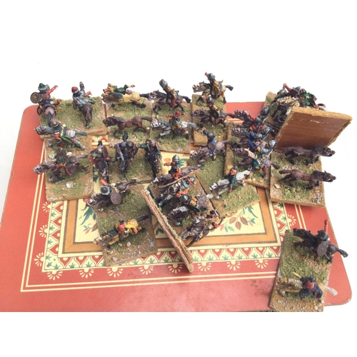 318 - 3 X Boxes Containing Painted lead Soldiers Approximately 40 mm Tall. All Mounted. (3).