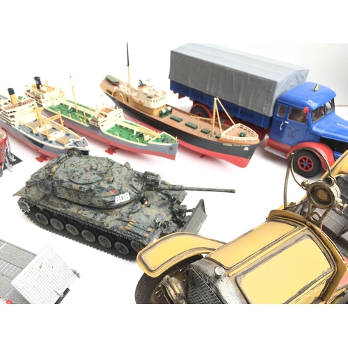 333 - A Collection of Built Model Boats. A Lorry. Etc. NO RESERVE