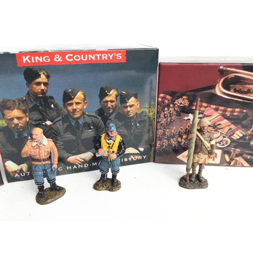 356 - 3 Boxed King And Country Figures. Including German Pilot Coffee Break.