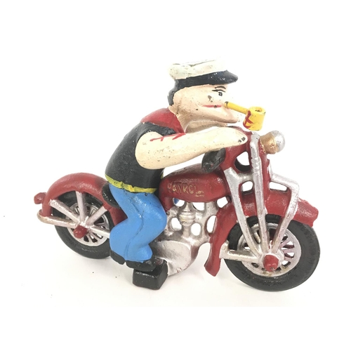 367 - A Cast Iron Popeye on Motorbike. NO RESERVE