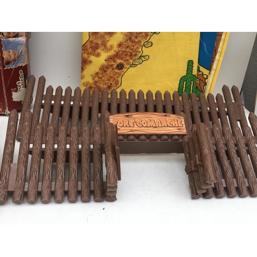 378 - A boxed Britains FORT COMANCHE. Includes playmate. No figures. Some damage to one wall section. NO R... 