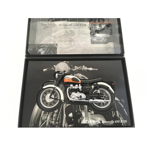 402 - A Boxed Minichamps Triumph Bonnerville 650 T120 Diecast Motorcycle.
