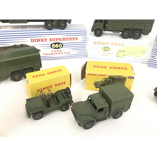 406 - A Collection of Dinky Toys. All Military. 2 are in Original Boxes #641 and #674 (Worn). 6 Are in Rep... 
