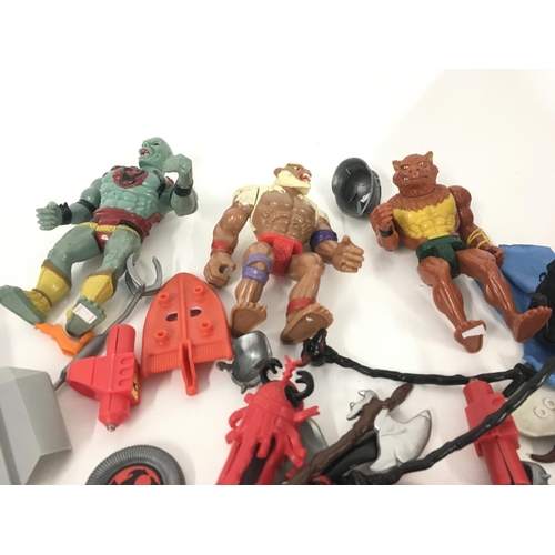 45 - A collection of of Thundercats action figures , spare parts and accessories.