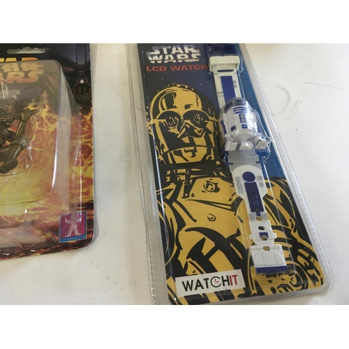 46 - A collection of of modern Star Wars figures..a watch and toy