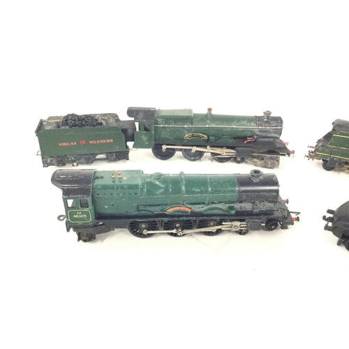 508 - A box containing 4 Hornby 00 Gauge locomotives. To include Mallard 60022. Princess Victoria 46205. K... 