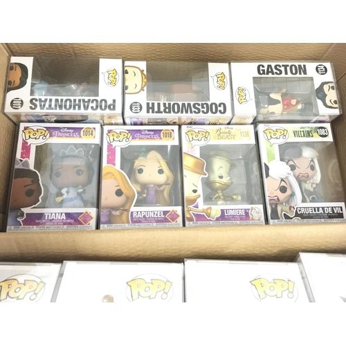 53 - A collection of 16 POP figures all Disney themed.