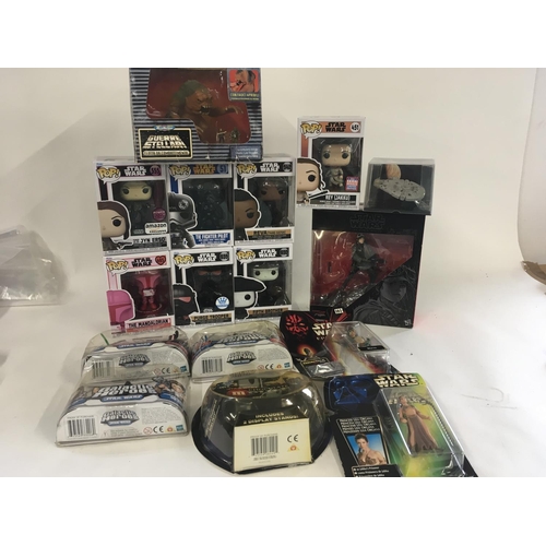 68 - A collection of Star Wars funko pops and toys