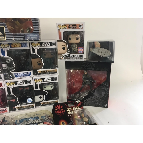 68 - A collection of Star Wars funko pops and toys