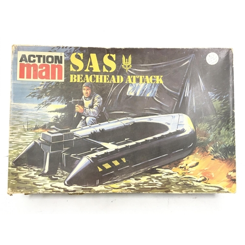 713 - A Boxed Palitoy Action Man SAS Beachhead Attack Set. Box is worn.