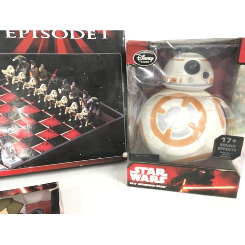 714 - A Collection of Modern Star Wars Items. Including a Episode 1 Chess Set. A BB-8 Asromech Droid. A Ha... 