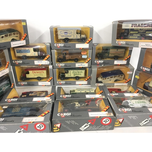 88 - A collection of 23 boxed Corgi Classics comprising Buses and commercial vehicles. (2)