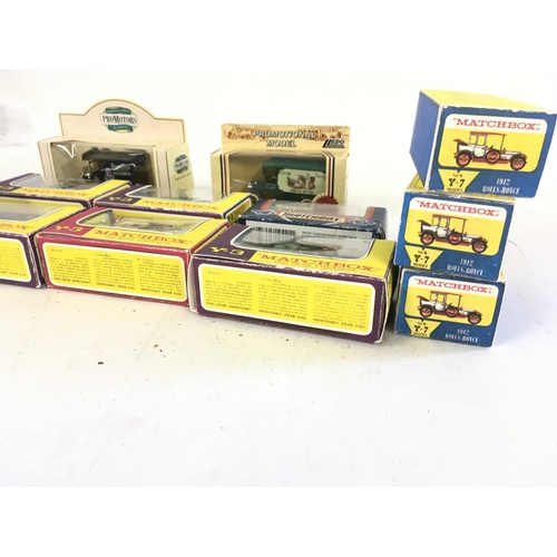 91 - A collection of boxed diecast model vehicles primarily by Matchbox in the Models of Yesterday