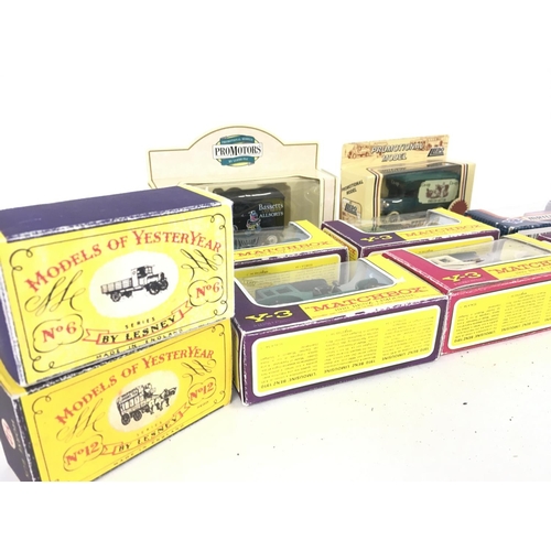 91 - A collection of boxed diecast model vehicles primarily by Matchbox in the Models of Yesterday