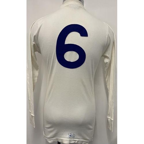 1 - CLICK FOR INDEX West Brom 1968 FA Cup Final Match Worn Football Shirt: White long sleeve number 6 sh... 