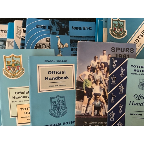 102 - Tottenham Football Handbooks: Complete run from 64/65 to 93/94 and comes with the 1961 double team p... 