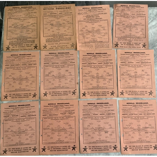 105 - Tottenham War Time Home Football Programmes: 43/44 x 2, 44/45 x 12, 45/46 x 12. 19 of the 26 are hol... 