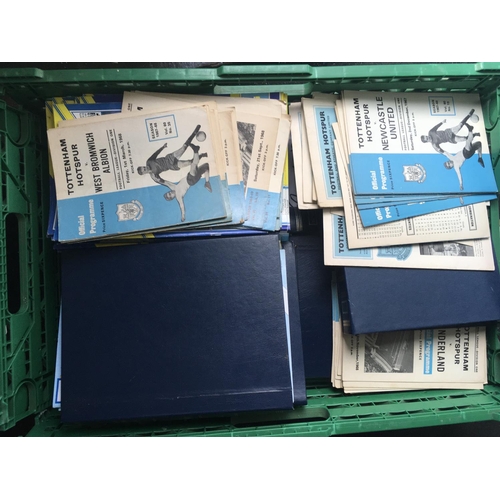 109 - Tottenham Home Football Programmes: Include 5 sets from the 80s binders and a quantity from the 60s ... 