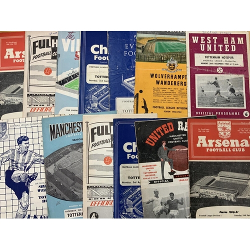 115 - Tottenham 60/61 Football Programmes: Home and away in various conditions from the famous double seas... 