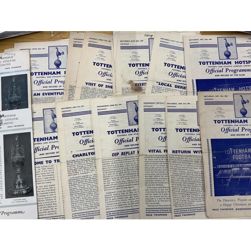 115 - Tottenham 60/61 Football Programmes: Home and away in various conditions from the famous double seas... 