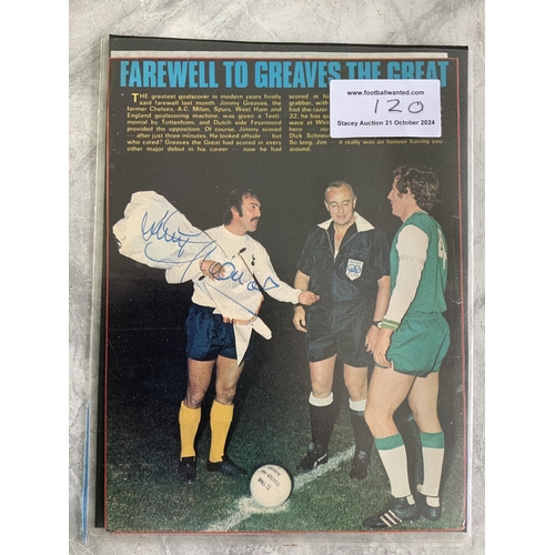 120 - Jimmy Greaves Signed 1972 Tottenham Testimonial Memorabilia: Programme for match v Feyenoord, front ... 