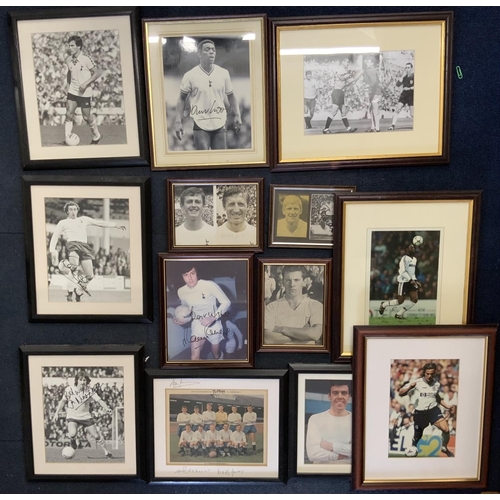 132 - Tottenham Signed Framed Photo Collection: 13 frames containing vendors personally obtained autograph... 