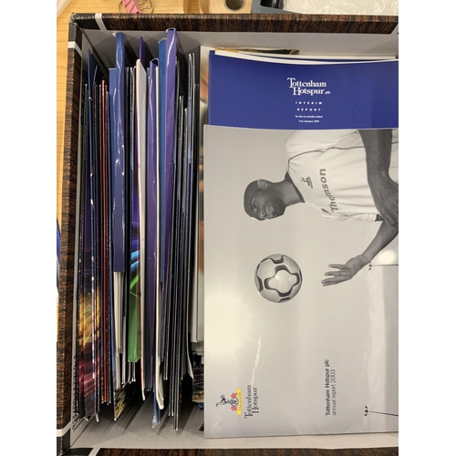 146 - Tottenham Annual Reports + Football Press Packs: Large box containing possibly 100 paper items inclu... 