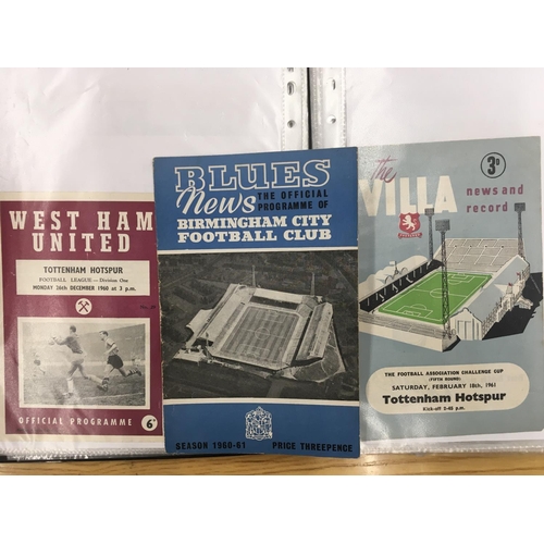 156 - Tottenham Late 1950s Football Programmes: Home and away to include 22 from the double season and 38 ... 