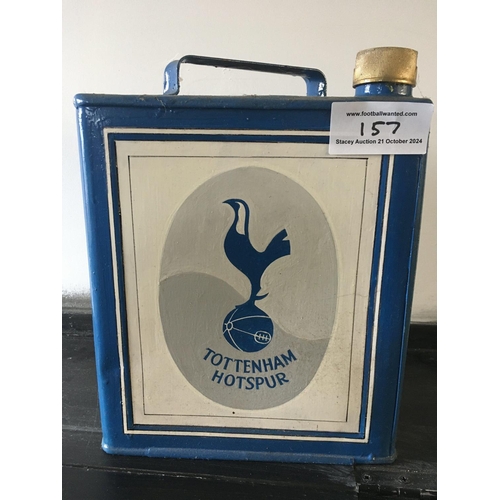 157 - Tottenham Retro Old Petrol Can For Man Cave: Very old petrol can painted blue with Spurs either side... 