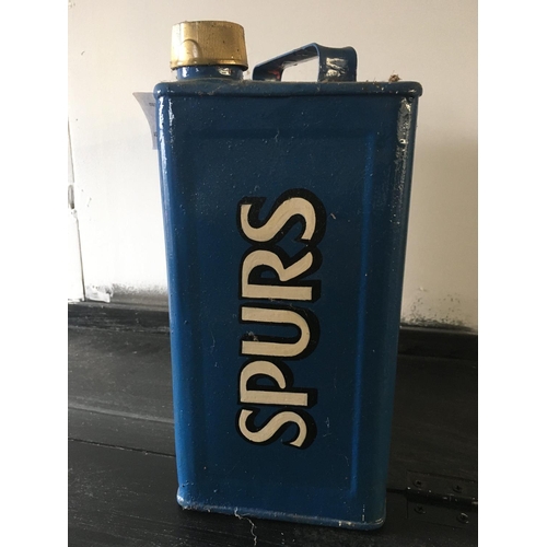 157 - Tottenham Retro Old Petrol Can For Man Cave: Very old petrol can painted blue with Spurs either side... 